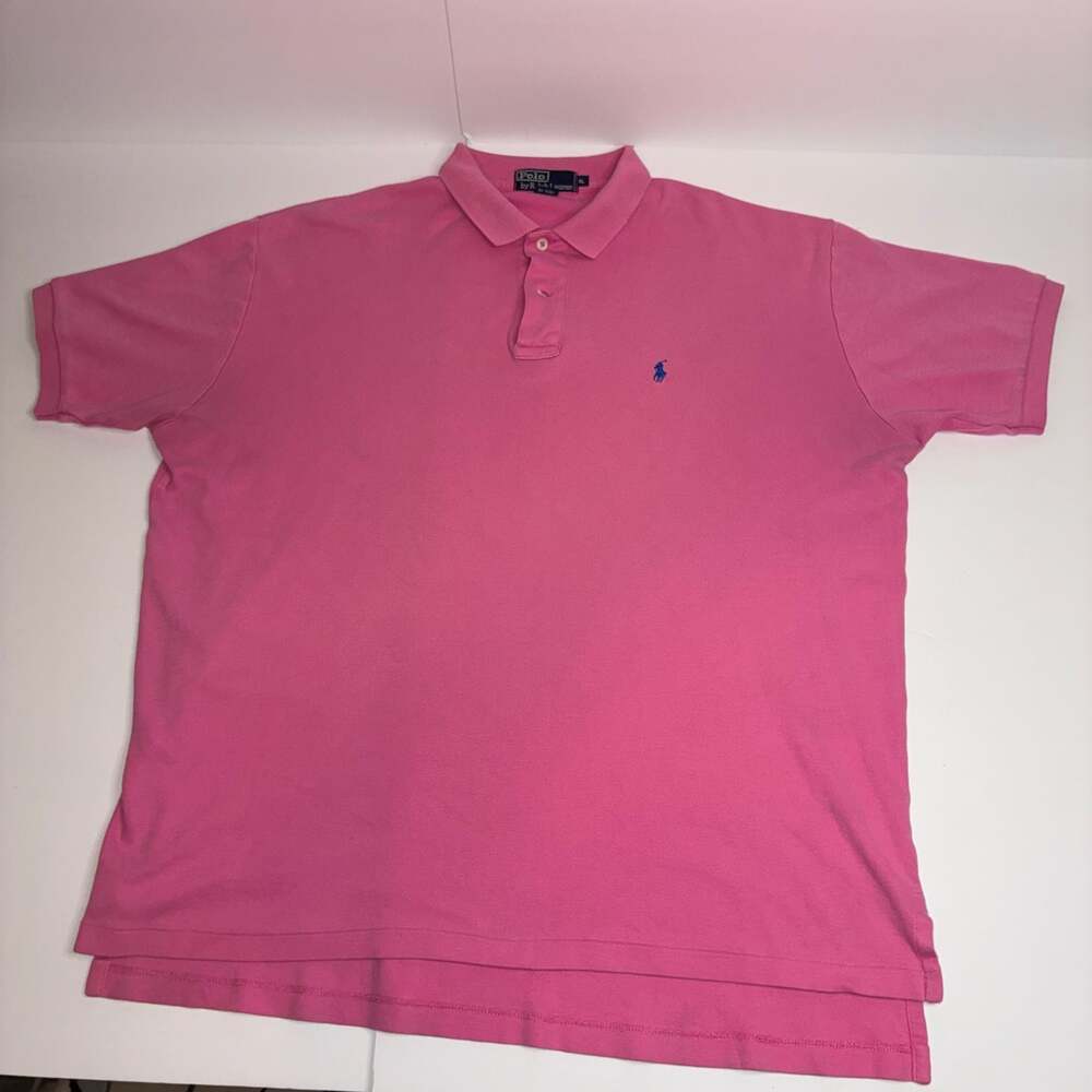 Vintage Polo Ralph Lauren Pink Pique Polo Shirt Men's XL